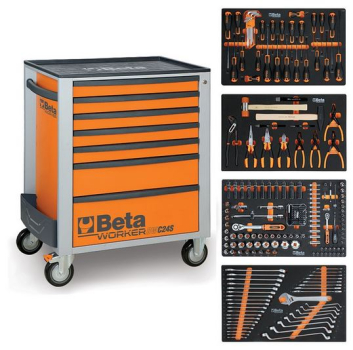 Beta | Werkzeugwagen mit 7 Schubladen, mit Werkzeugsortiment, 240 tlg.